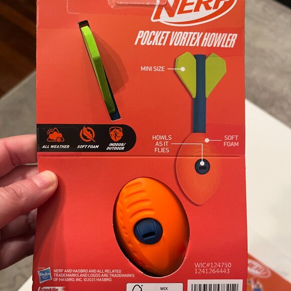 Nerf Mini Foam Vortex Aero Howler Football (TWO!) Whistling Sports Toy (new/h) - Picture 3 of 9